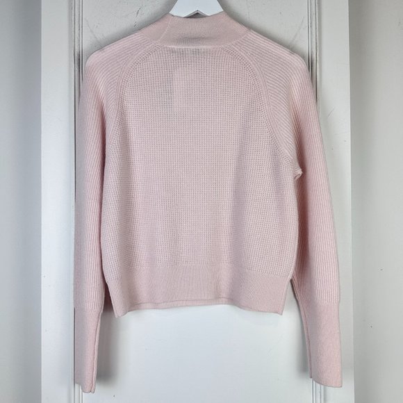 Intermix Jillian Pink Mock Neck Cashmere Sweater - Picture 2 of 8